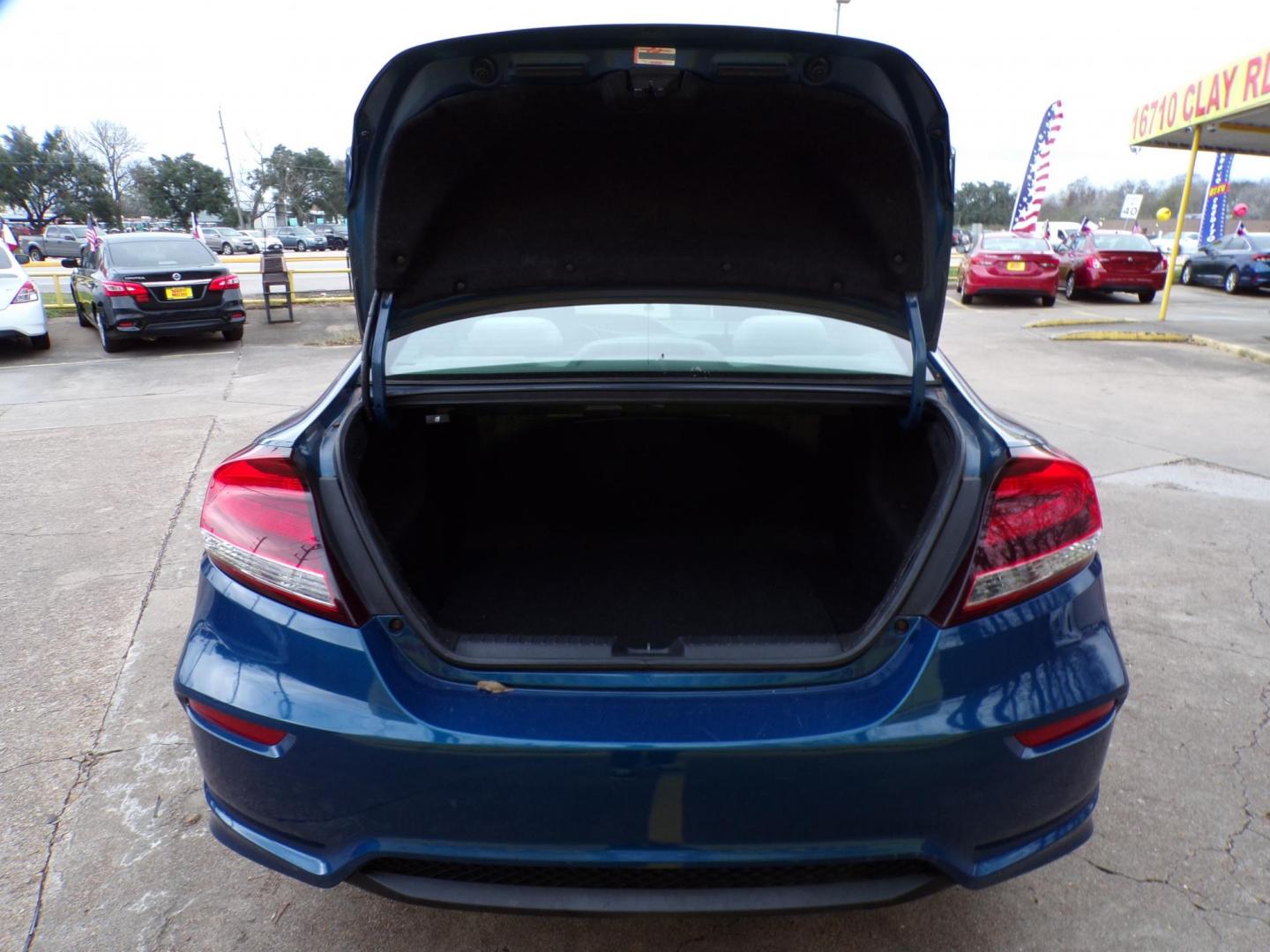 2014 Blue /Gray Honda Civic LX Coupe CVT (2HGFG3B50EH) with an 2.3L L4 SOHC 16V engine, Continuously Variable Transmission transmission, located at 16710 Clay Rd., Houston, TX, 77084, (281) 859-7900, 29.834864, -95.656166 - Photo#12