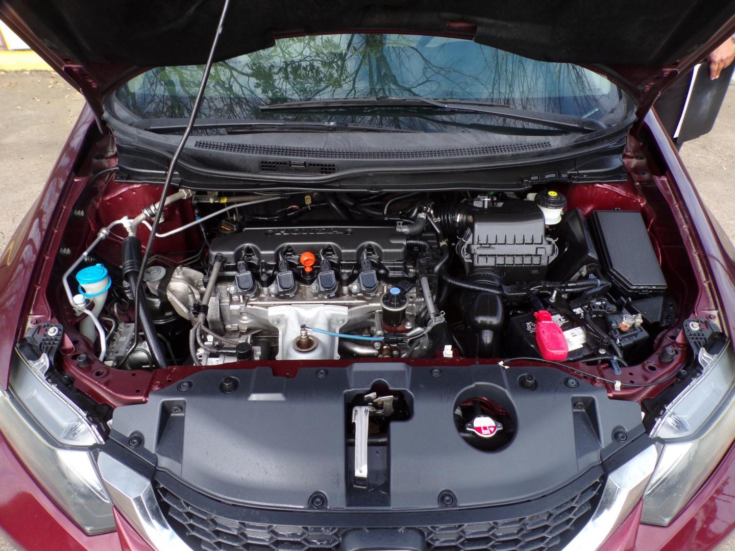 2015 Red /Gray Honda Civic LX Sedan CVT (19XFB2F54FE) with an 1.8L L4 SOHC 16V engine, Continuously Variable Transmission transmission, located at 16710 Clay Rd., Houston, TX, 77084, (281) 859-7900, 29.834864, -95.656166 - Photo#6