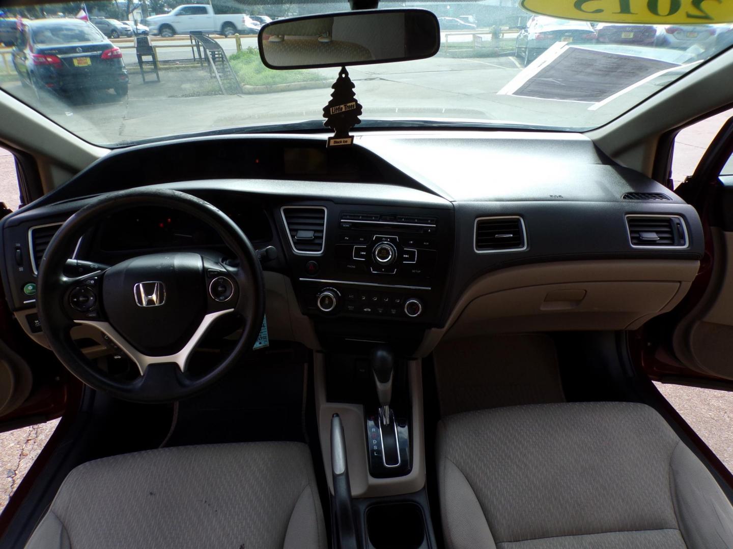 2015 Red /Gray Honda Civic LX Sedan CVT (19XFB2F54FE) with an 1.8L L4 SOHC 16V engine, Continuously Variable Transmission transmission, located at 16710 Clay Rd., Houston, TX, 77084, (281) 859-7900, 29.834864, -95.656166 - Photo#9