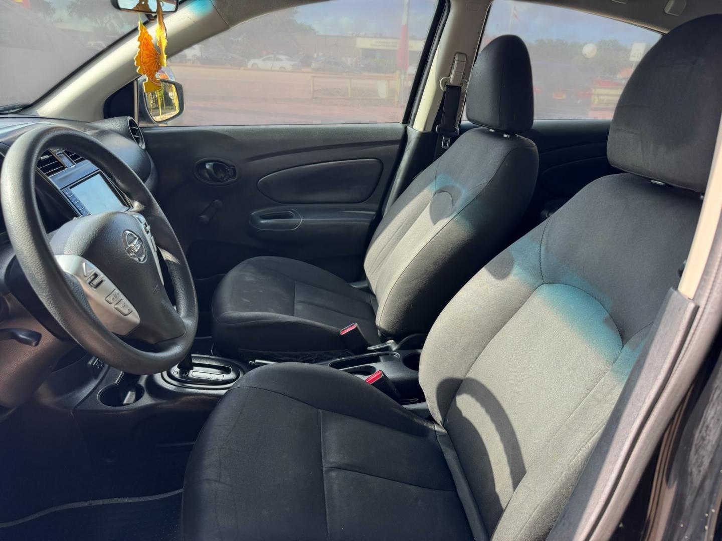 2019 Black /Black Nissan Versa 1.6 SV Sedan (3N1CN7AP5KL) with an 1.6L L4 DOHC 16V engine, CVT transmission, located at 16710 Clay Rd., Houston, TX, 77084, (281) 859-7900, 29.834864, -95.656166- Photo#14