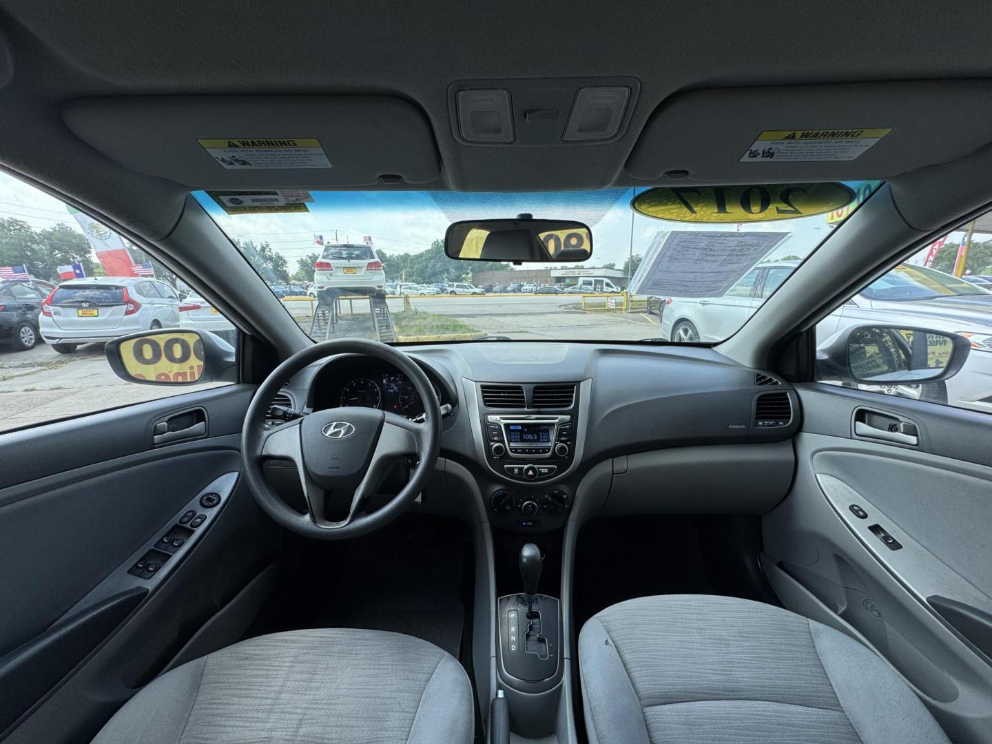 2017 White /Gray Hyundai Accent SE 4-Door 6M (KMHCT4AE7HU) with an 1.6L L4 DOHC 16V engine, 6M transmission, located at 16710 Clay Rd., Houston, TX, 77084, (281) 859-7900, 29.834864, -95.656166 - Photo#14