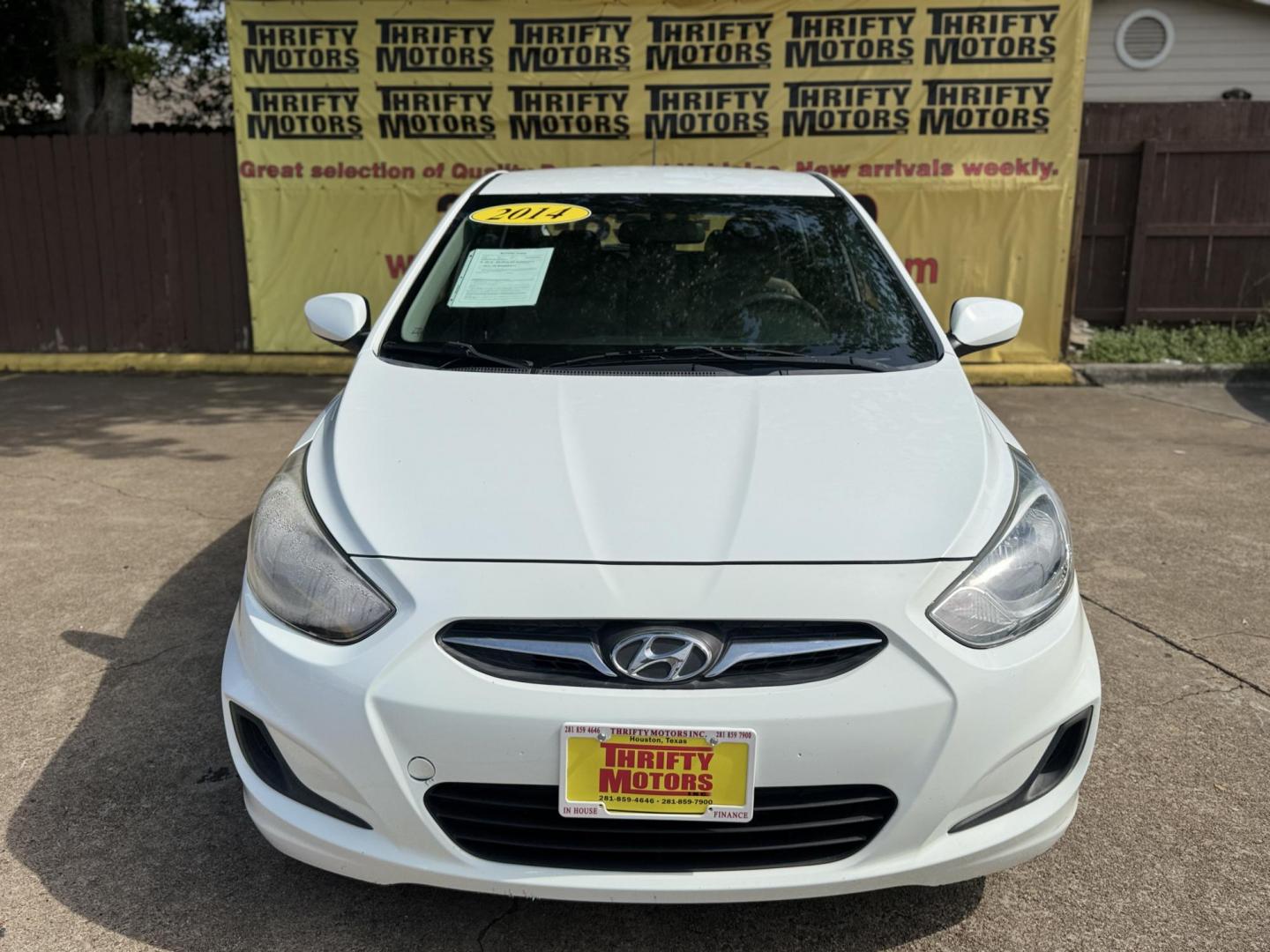 2014 White /Silver Hyundai Accent GS 5-Door (KMHCT5AE4EU) with an 1.6L L4 DOHC 16V engine, located at 16710 Clay Rd., Houston, TX, 77084, (281) 859-7900, 29.834864, -95.656166 - Photo#0