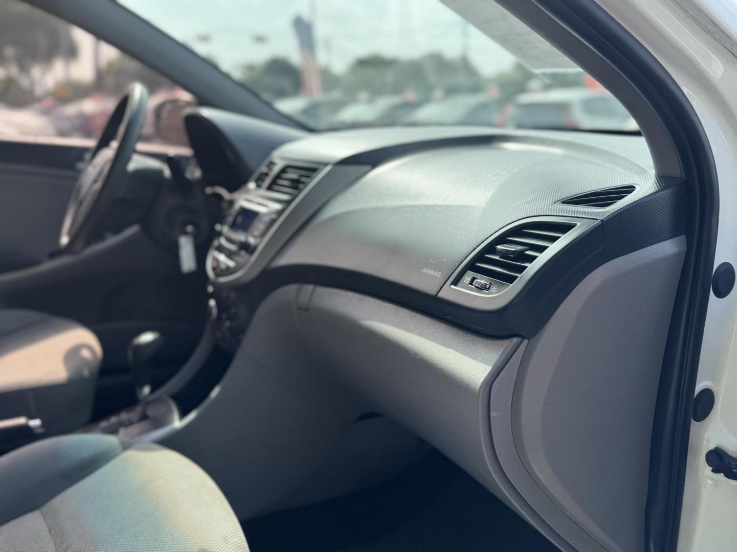 2014 White /Silver Hyundai Accent GS 5-Door (KMHCT5AE4EU) with an 1.6L L4 DOHC 16V engine, located at 16710 Clay Rd., Houston, TX, 77084, (281) 859-7900, 29.834864, -95.656166 - Photo#13