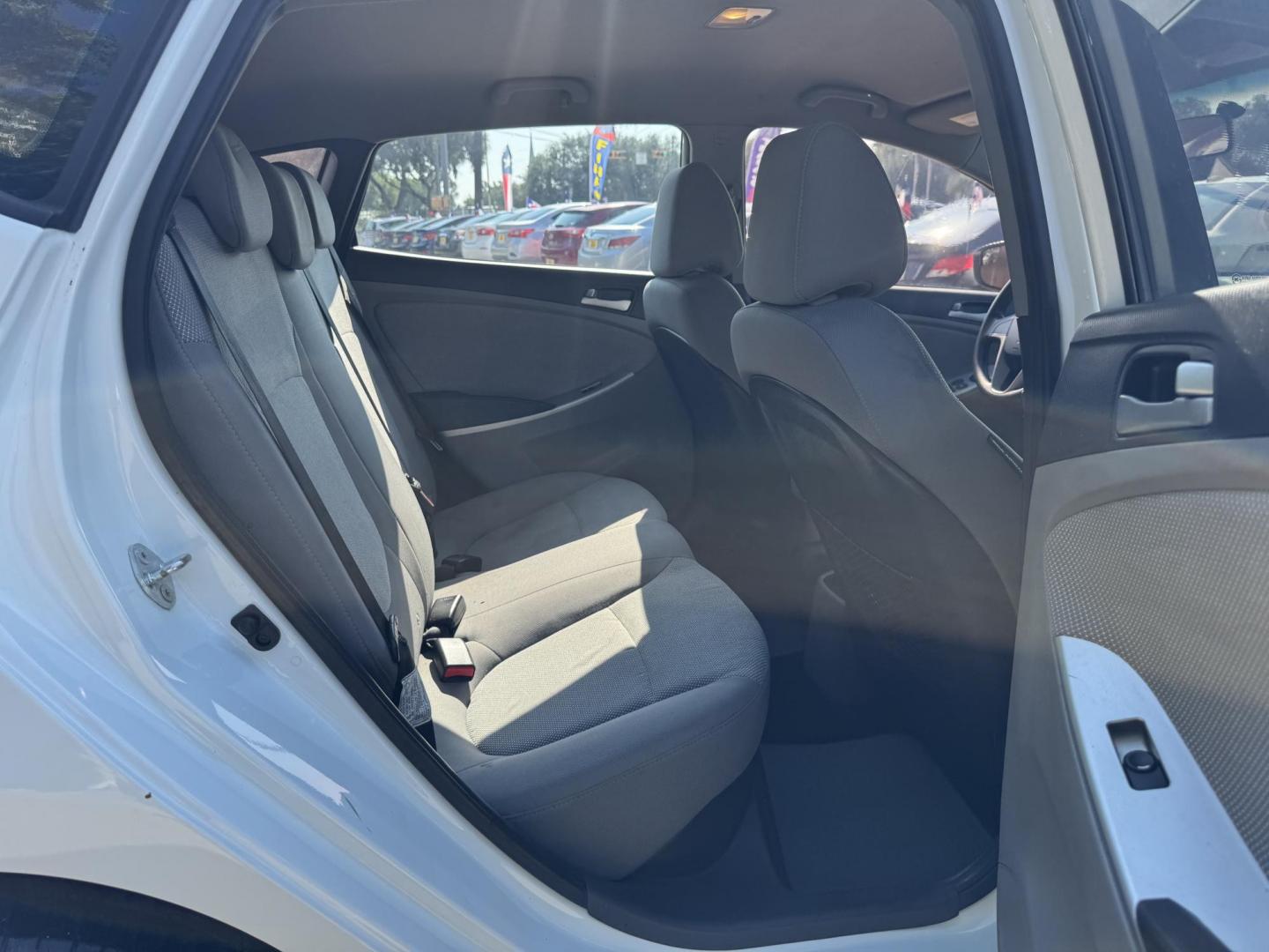 2014 White /Silver Hyundai Accent GS 5-Door (KMHCT5AE4EU) with an 1.6L L4 DOHC 16V engine, located at 16710 Clay Rd., Houston, TX, 77084, (281) 859-7900, 29.834864, -95.656166 - Photo#23