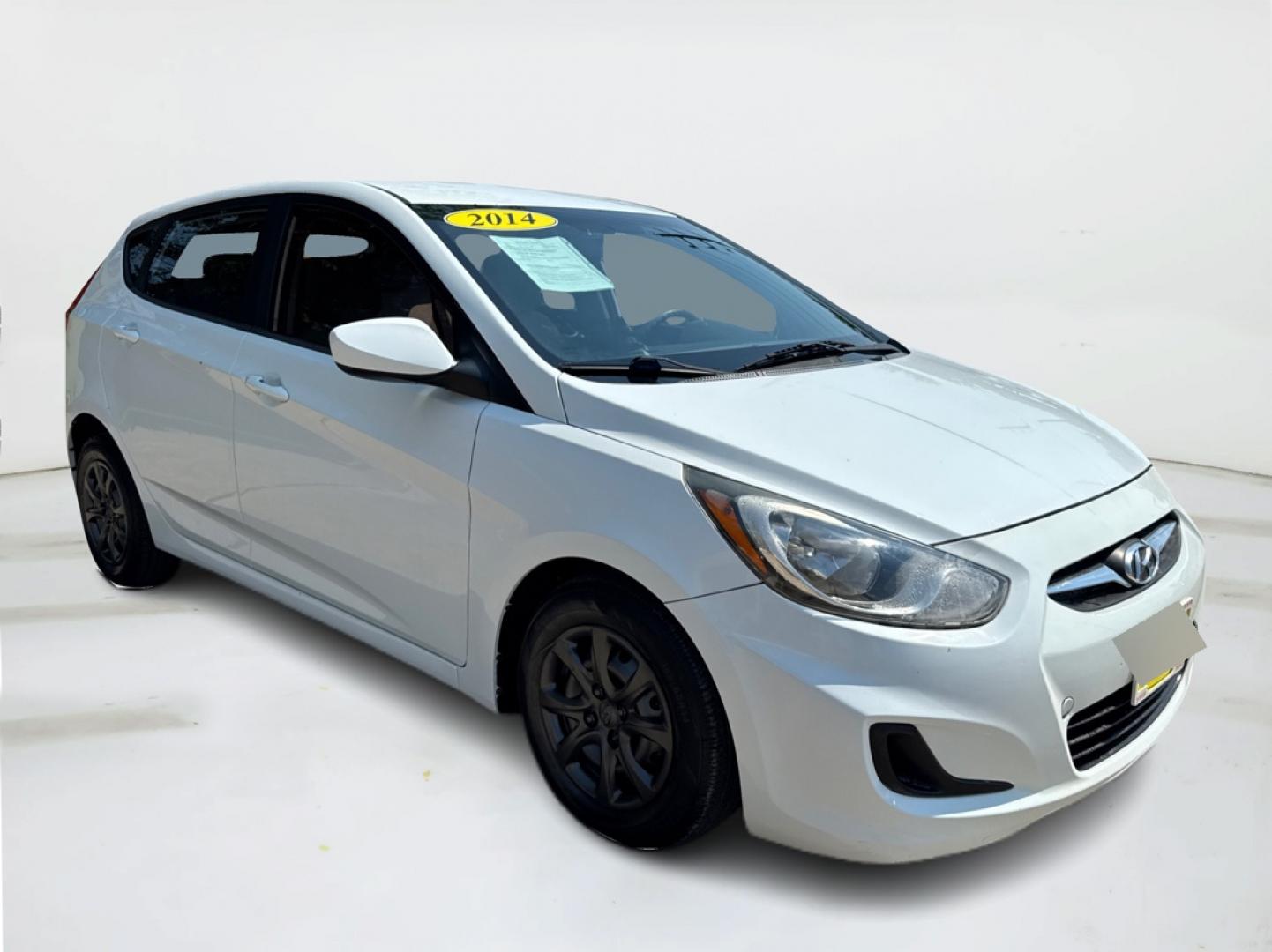 2014 White /Silver Hyundai Accent GS 5-Door (KMHCT5AE4EU) with an 1.6L L4 DOHC 16V engine, located at 16710 Clay Rd., Houston, TX, 77084, (281) 859-7900, 29.834864, -95.656166 - Photo#0