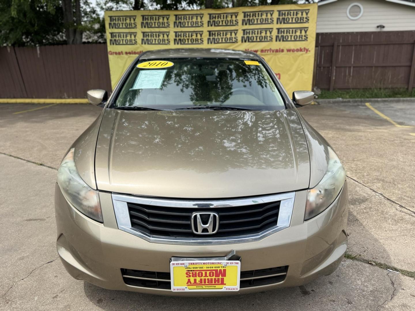 2010 Gold /Tan Honda Accord LX-P Sedan AT (1HGCP2F48AA) with an 2.4L L4 DOHC 16V engine, 5-Speed Automatic transmission, located at 16710 Clay Rd., Houston, TX, 77084, (281) 859-7900, 29.834864, -95.656166 - Photo#0