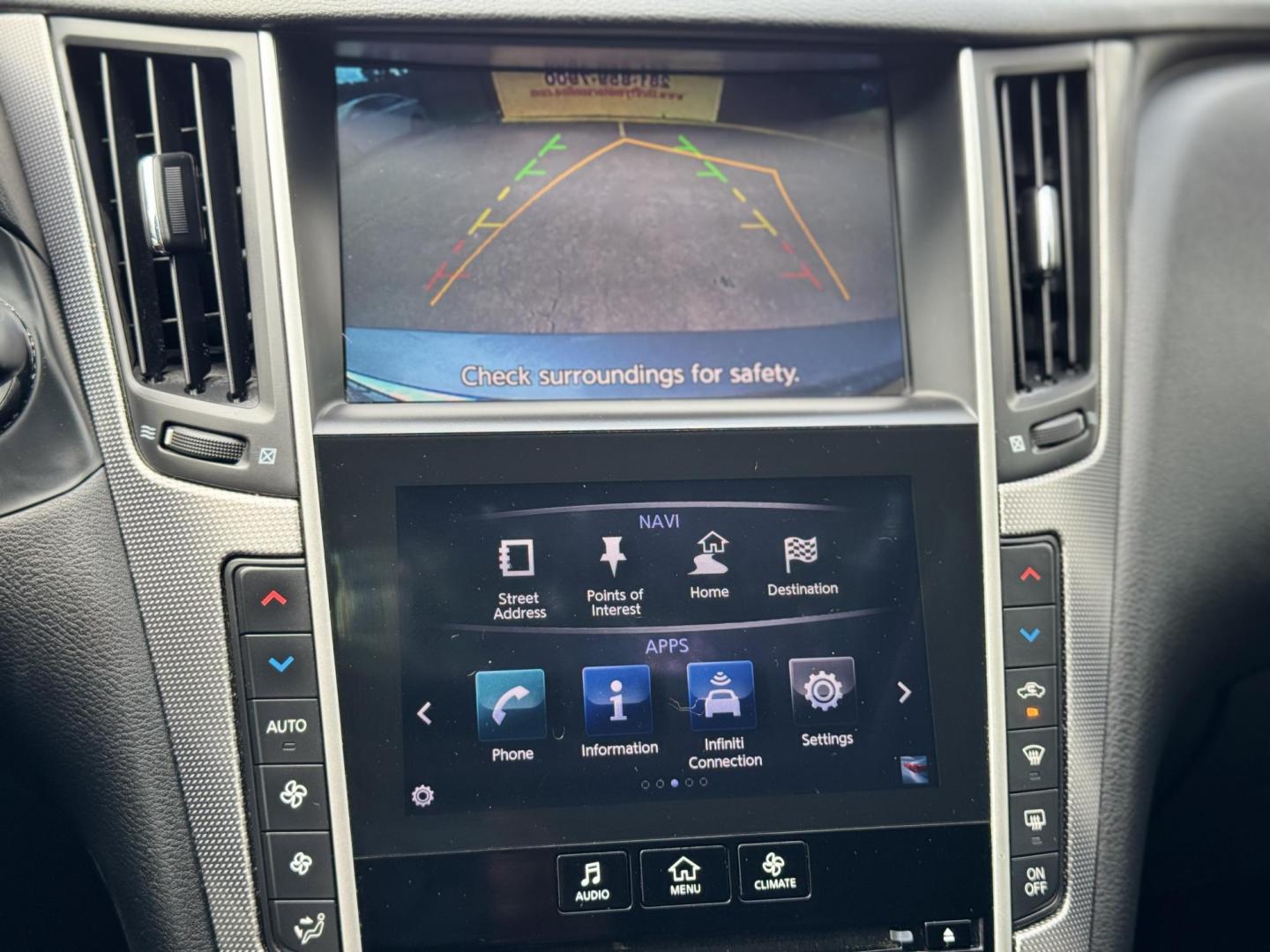 2015 Blue /Black Infiniti Q50 Premium (JN1BV7APXFM) with an 3.7L V6 DOHC 24V HYBRID engine, 7-Speed Automatic transmission, located at 16710 Clay Rd., Houston, TX, 77084, (281) 859-7900, 29.834864, -95.656166 - Photo#26