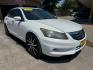 2012 White /Tan Honda Accord EX-L V6 Sedan AT (1HGCP3F8XCA) with an 3.5L V6 SOHC 24V engine, 5-Speed Automatic transmission, located at 16710 Clay Rd., Houston, TX, 77084, (281) 859-7900, 29.834864, -95.656166- Photo#0