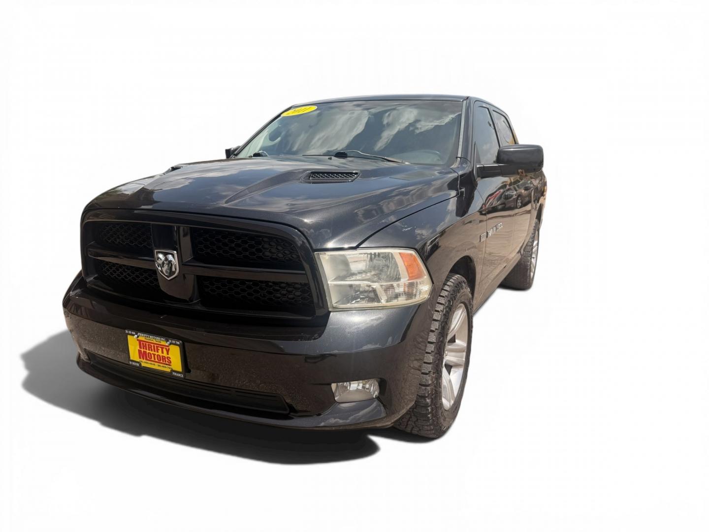2011 Black Dodge Ram 1500 SLT Crew Cab 2WD (1D7RB1CT8BS) with an 5.7L V8 OHV 16V engine, 5-Speed Automatic transmission, located at 16710 Clay Rd., Houston, TX, 77084, (281) 859-7900, 29.834864, -95.656166- Photo#2