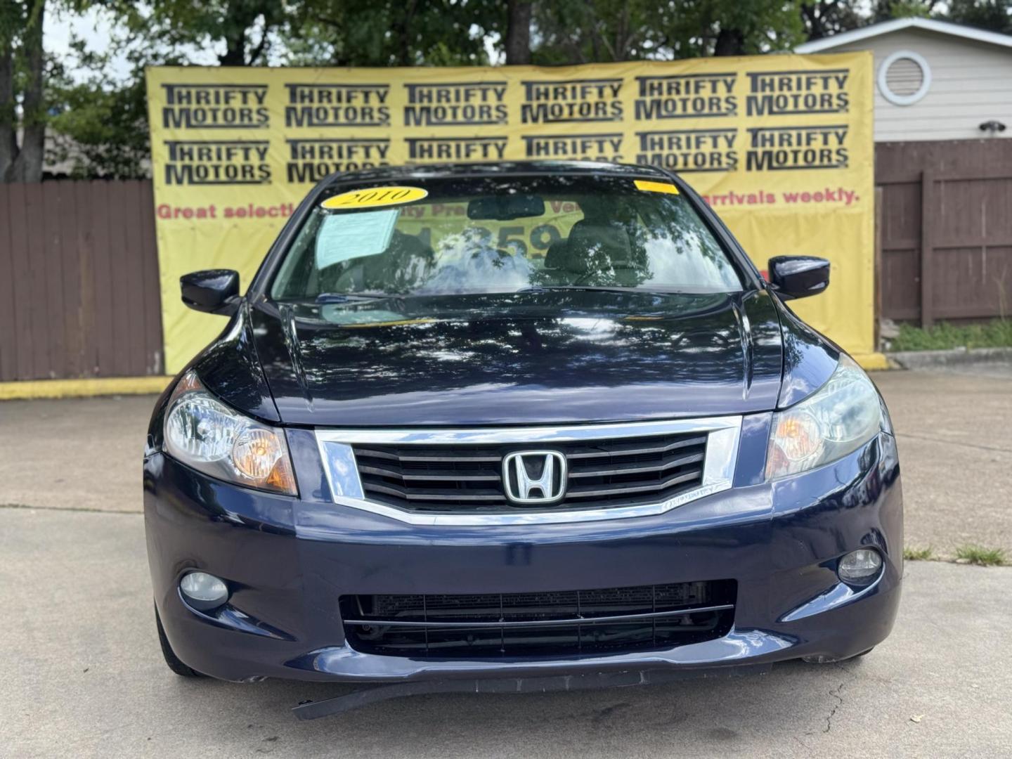 2010 Blue Honda Accord EX-L V-6 Sedan AT (5KBCP3F85AB) with an 3.5L V6 SOHC 24V engine, 5-Speed Automatic transmission, located at 16710 Clay Rd., Houston, TX, 77084, (281) 859-7900, 29.834864, -95.656166 - Photo#0