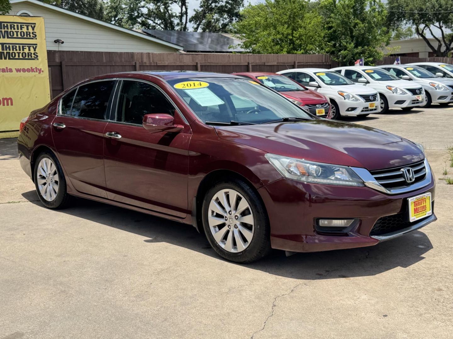 2014 Gray /tan Honda Accord EX-L Sedan CVT (1HGCR2F82EA) with an 2.4L L4 DOHC 16V engine, Continuously Variable Transmission transmission, located at 16710 Clay Rd., Houston, TX, 77084, (281) 859-7900, 29.834864, -95.656166 - Photo#1