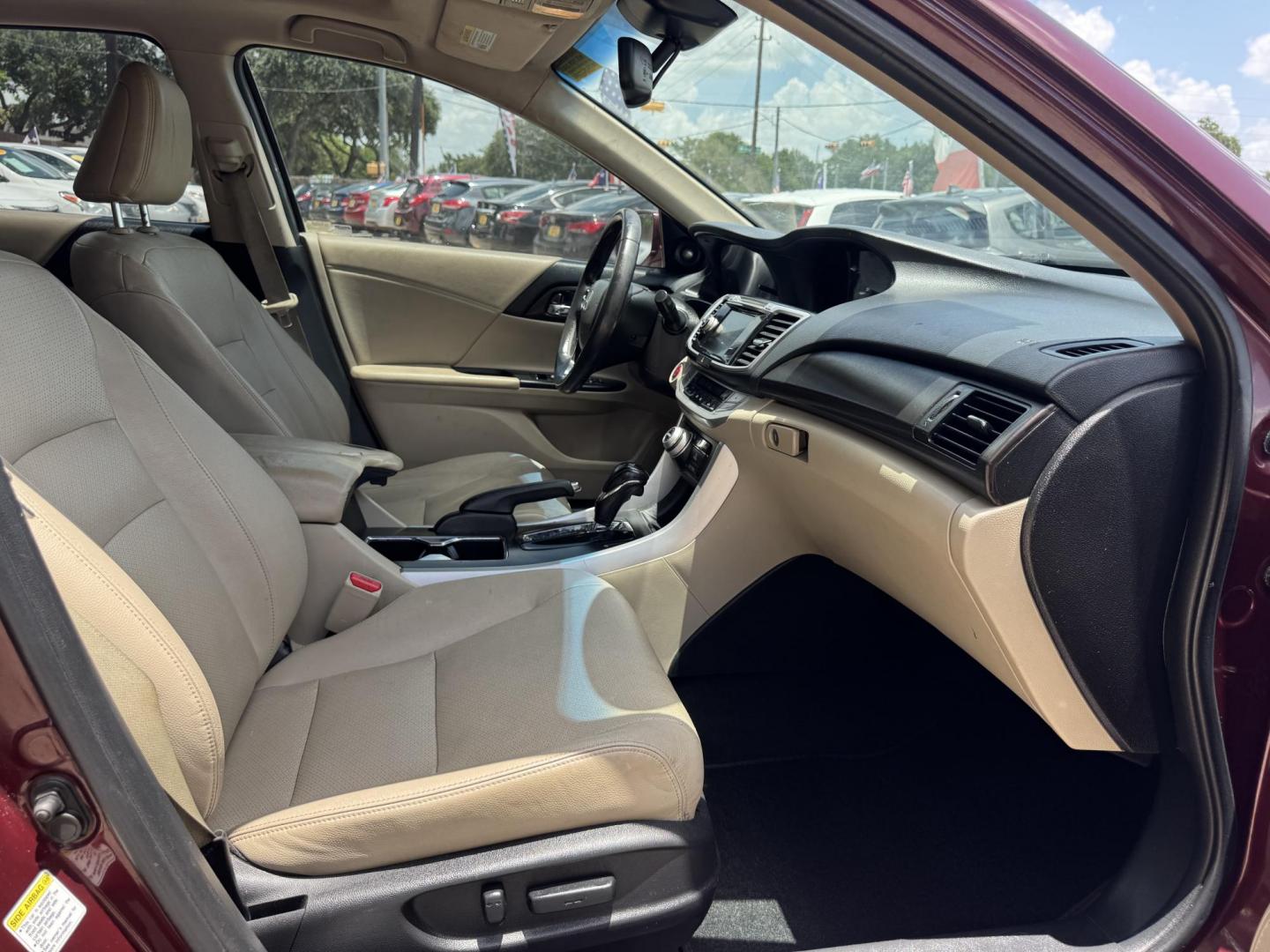 2014 Gray /tan Honda Accord EX-L Sedan CVT (1HGCR2F82EA) with an 2.4L L4 DOHC 16V engine, Continuously Variable Transmission transmission, located at 16710 Clay Rd., Houston, TX, 77084, (281) 859-7900, 29.834864, -95.656166 - Photo#21