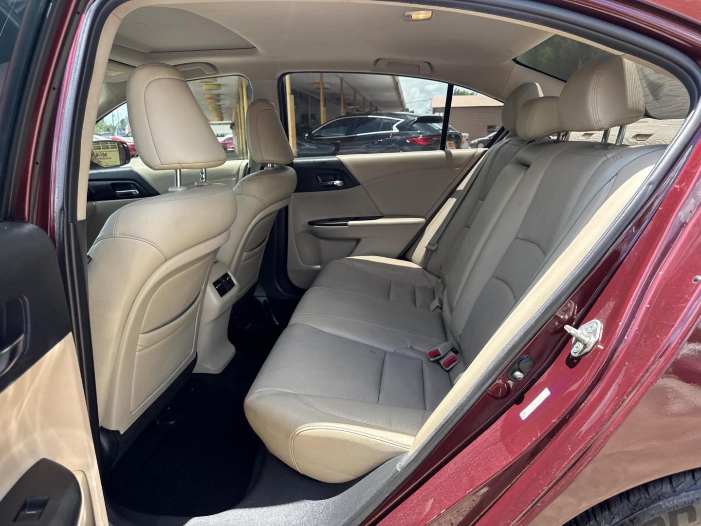 2014 Gray /tan Honda Accord EX-L Sedan CVT (1HGCR2F82EA) with an 2.4L L4 DOHC 16V engine, Continuously Variable Transmission transmission, located at 16710 Clay Rd., Houston, TX, 77084, (281) 859-7900, 29.834864, -95.656166 - Photo#23