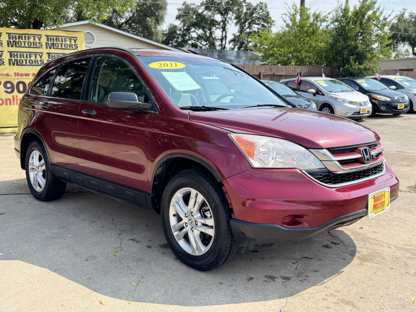 2011 Red /GRAY Honda CR-V EX 2WD 5-Speed AT (3CZRE3H52BG) with an 2.4L L4 DOHC 16V engine, 5-Speed Automatic transmission, located at 16710 Clay Rd., Houston, TX, 77084, (281) 859-7900, 29.834864, -95.656166 - Photo#2