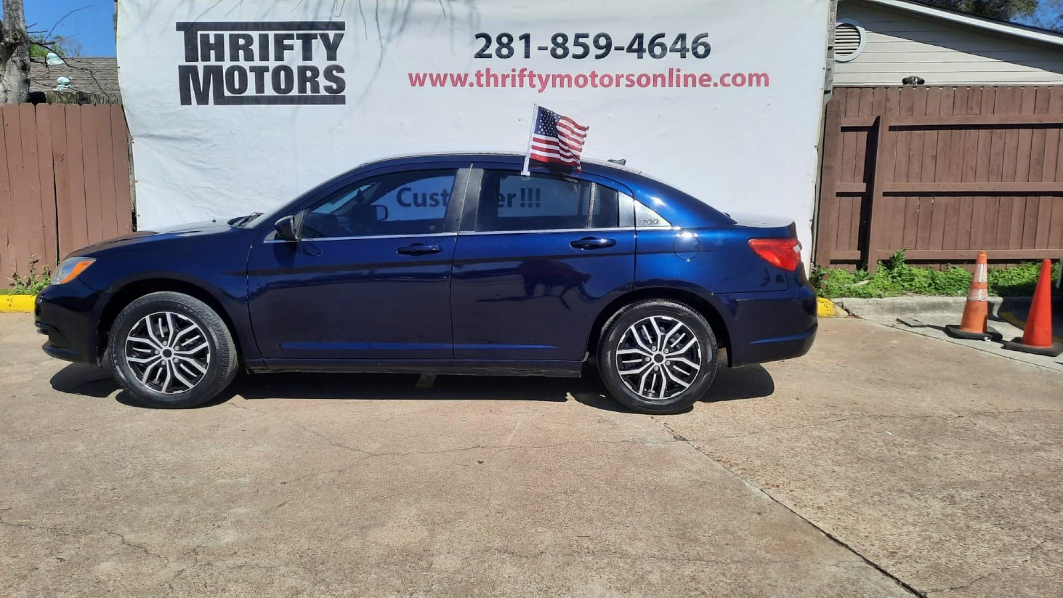 2014 Blue Chrysler 200 (1C3CCBAB6EN) with an 2.4L I4 2.4L I4 engine, Automatic 6-Speed transmission, located at 16710 Clay Rd., Houston, TX, 77084, (281) 859-7900, 29.834864, -95.656166 - Low Down. Low Payments. - Photo #0