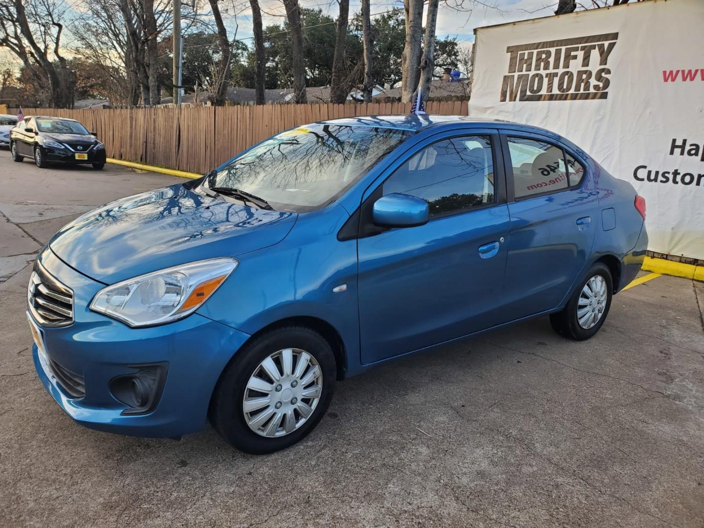 2017 Blue Mitsubishi Mirage G4 (ML32F3FJ5HH) with an 1.2L I3 1.2L I3 engine, Manual 5-Speed transmission, located at 16710 Clay Rd., Houston, TX, 77084, (281) 859-7900, 29.834864, -95.656166 - Low Down. Low Payments. - Photo#3
