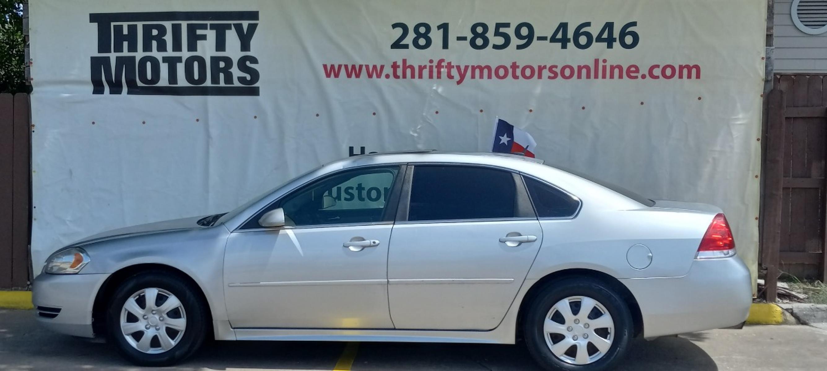 2014 Silver Chevrolet Impala LT (2G1WB5E31E1) with an 3.6L V6 DOHC 16V FFV engine, 6-Speed Automatic transmission, located at 16710 Clay Rd., Houston, TX, 77084, (281) 859-7900, 29.834864, -95.656166 - Photo #0