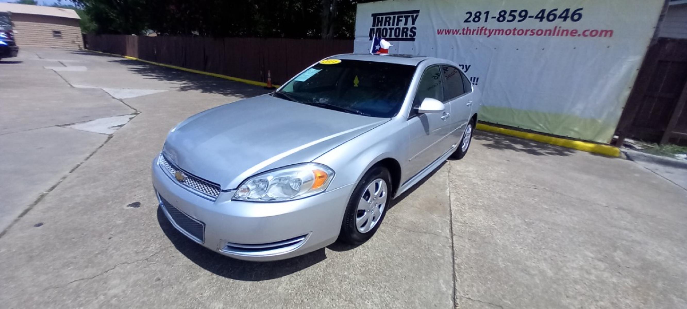 2014 Silver Chevrolet Impala LT (2G1WB5E31E1) with an 3.6L V6 DOHC 16V FFV engine, 6-Speed Automatic transmission, located at 16710 Clay Rd., Houston, TX, 77084, (281) 859-7900, 29.834864, -95.656166 - Photo #1