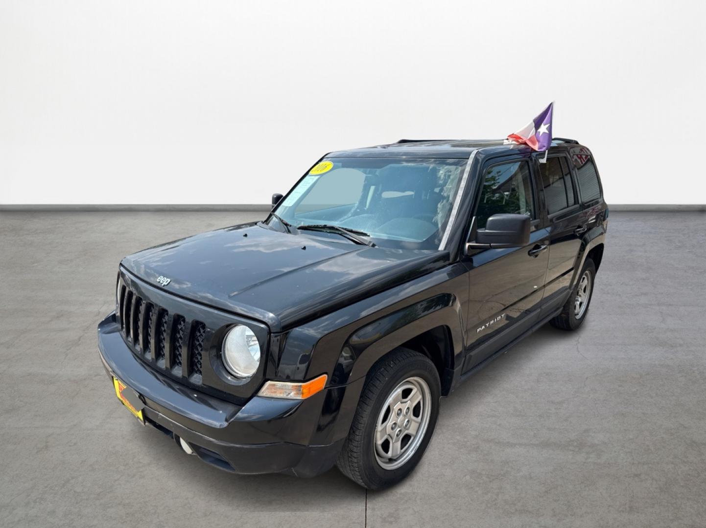 2016 Black Jeep Patriot Sport 2WD (1C4NJPBAXGD) with an 2.0L L4 DOHC 16V engine, located at 16710 Clay Rd., Houston, TX, 77084, (281) 859-7900, 29.834864, -95.656166 - Low Down. Low Payments. - Photo#0