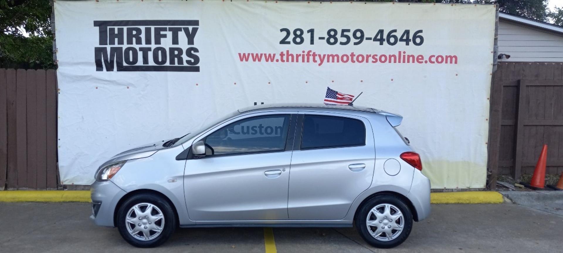 2017 Gray Mitsubishi Mirage ES 5M (ML32A3HJ2HH) with an 1.2L L3 DOHC engine, 5M transmission, located at 16710 Clay Rd., Houston, TX, 77084, (281) 859-7900, 29.834864, -95.656166 - Photo#0