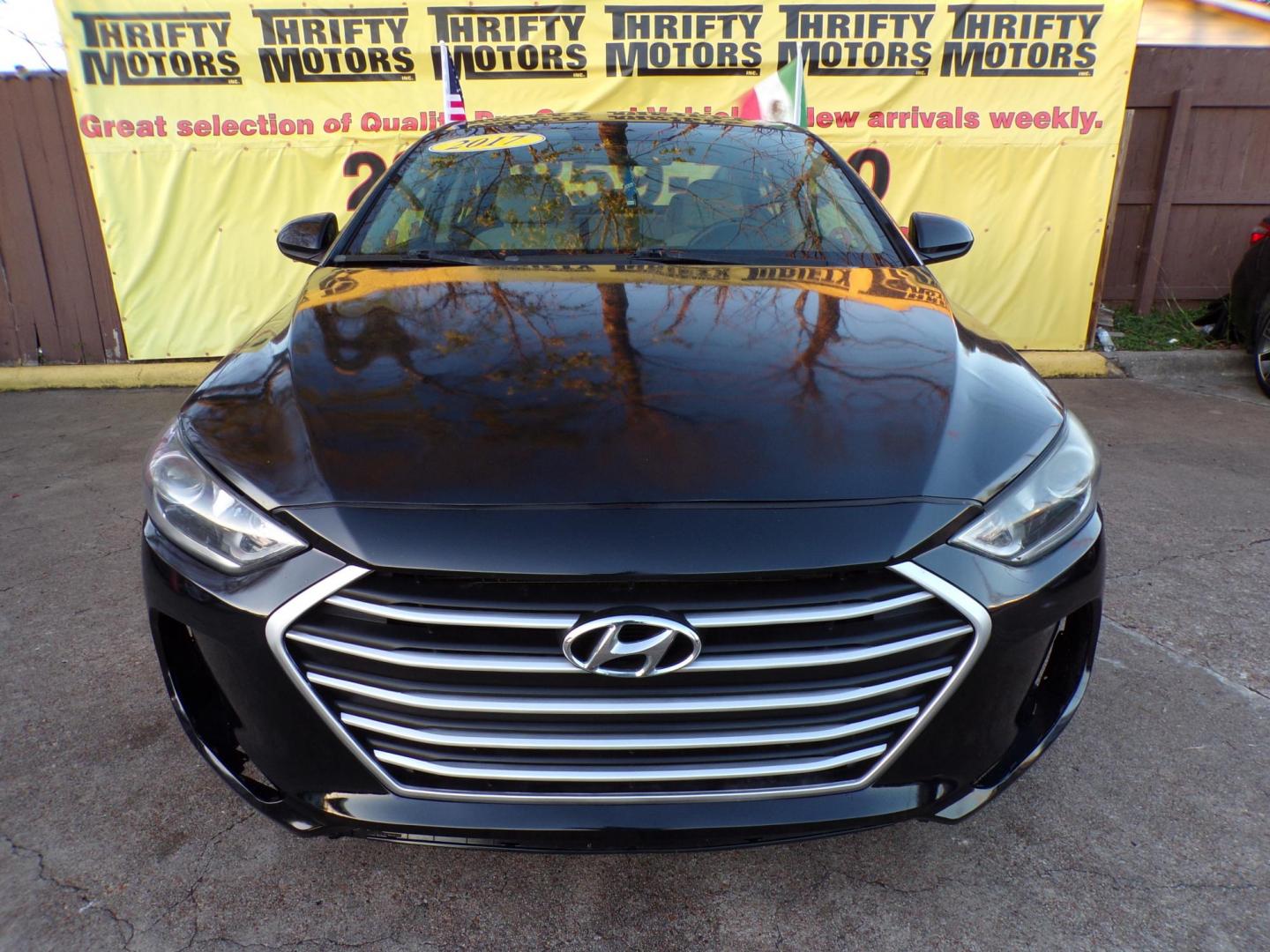 2017 Black /Gray Hyundai Elantra SE 6AT (5NPD74LFXHH) with an 1.8L L4 DOHC 16V engine, 6A transmission, located at 16710 Clay Rd., Houston, TX, 77084, (281) 859-7900, 29.834864, -95.656166 - Low Down. Low Payments. - Photo#0