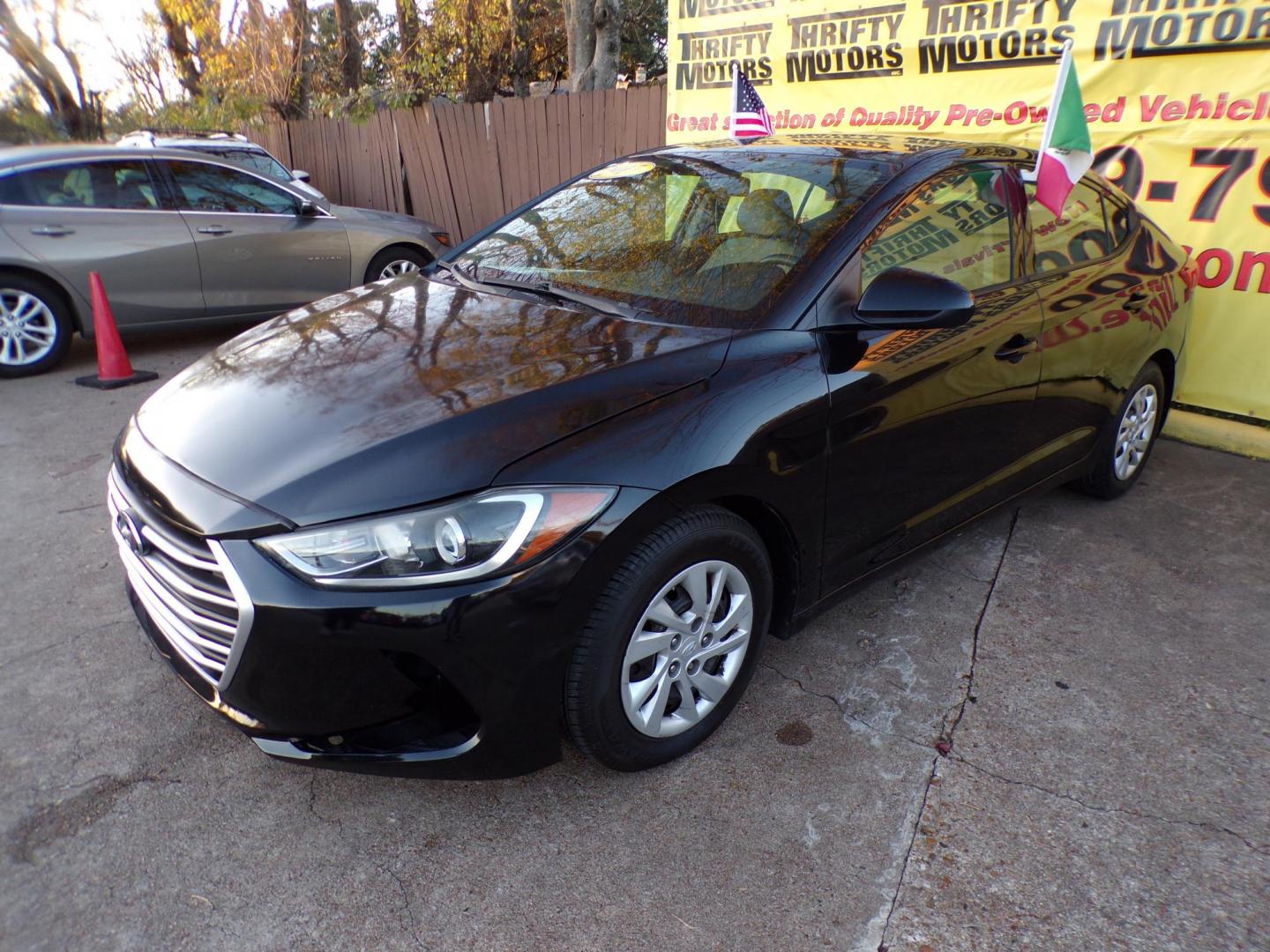 2017 Black /Gray Hyundai Elantra SE 6AT (5NPD74LFXHH) with an 1.8L L4 DOHC 16V engine, 6A transmission, located at 16710 Clay Rd., Houston, TX, 77084, (281) 859-7900, 29.834864, -95.656166 - Low Down. Low Payments. - Photo#2