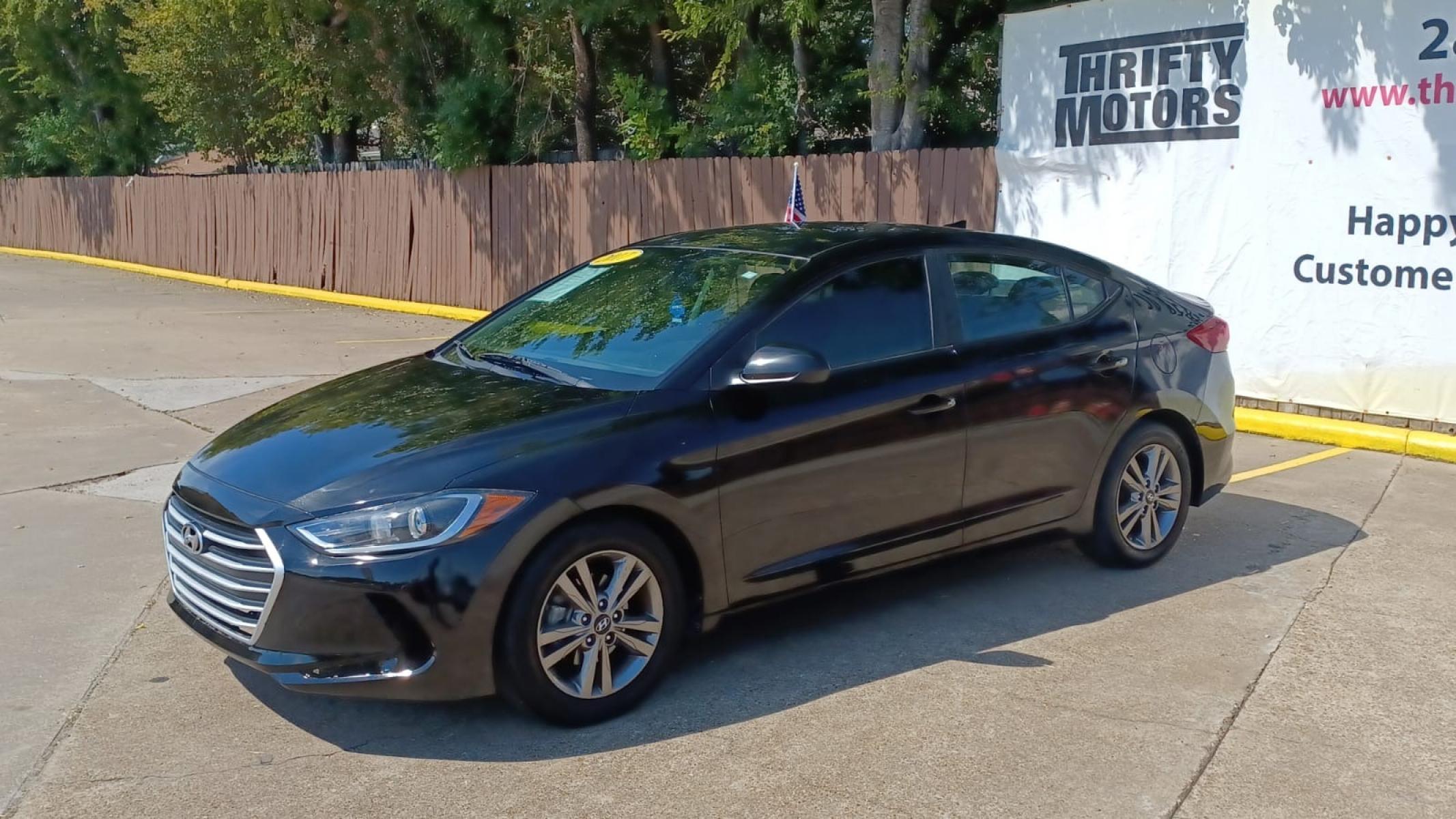 2017 BLACK Hyundai Elantra Limited (KMHD84LF3HU) with an 1.8L L4 DOHC 16V engine, 6A transmission, located at 16710 Clay Rd., Houston, TX, 77084, (281) 859-7900, 29.834864, -95.656166 - Low Down. Low Payments. - Photo #2