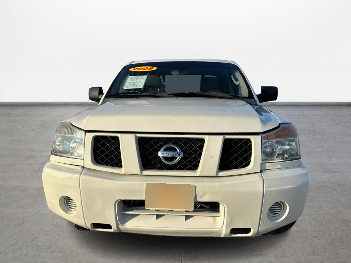 2008 White /Gray Nissan Titan (1N6BA07D48N) with an 5.6L V8 5.6L V8 engine, Automatic 5-Speed transmission, located at 16710 Clay Rd., Houston, TX, 77084, (281) 859-7900, 29.834864, -95.656166 - Low Down. Low Payments. - Photo#1