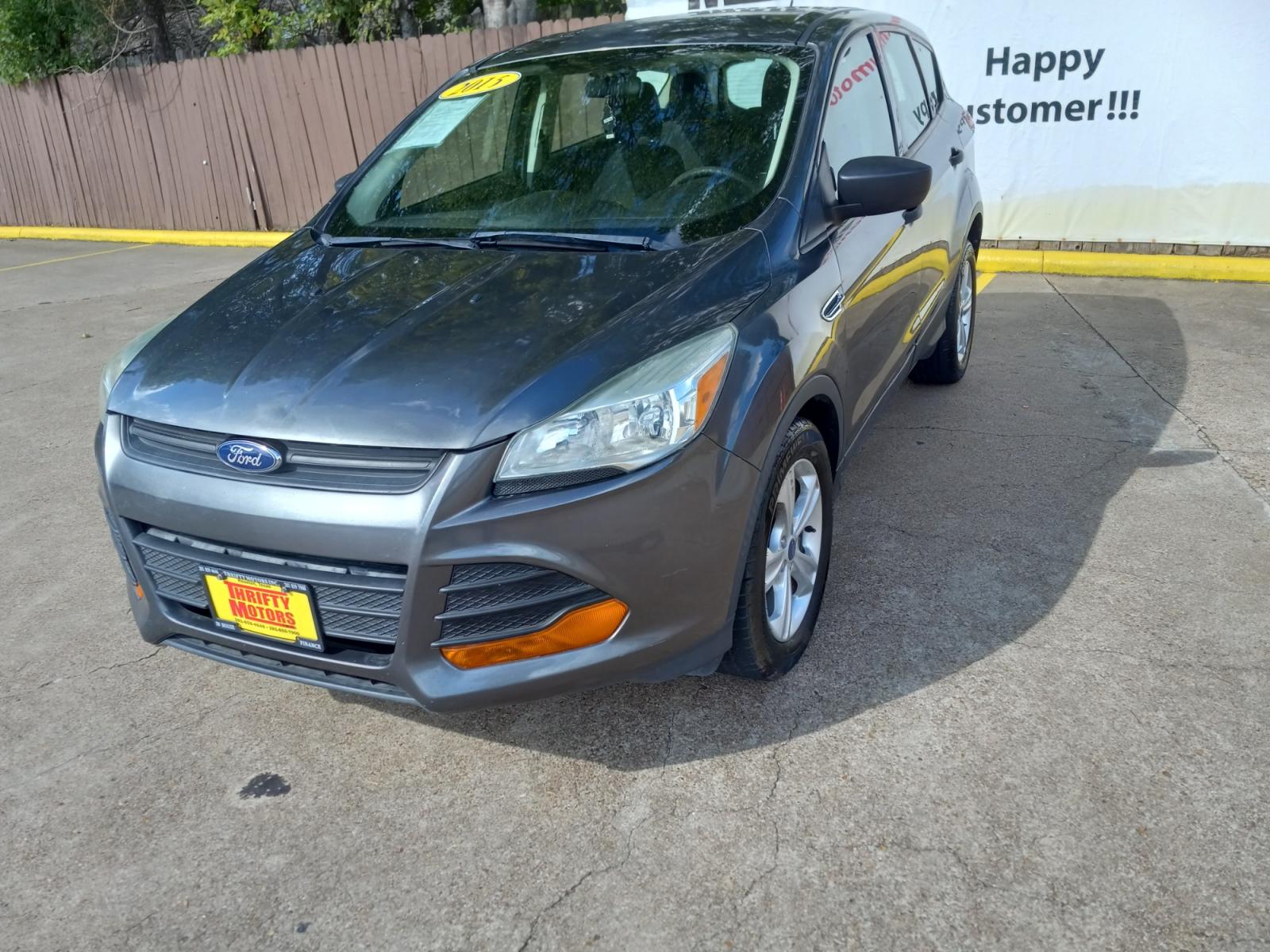 2015 Gray Ford Escape S FWD (1FMCU0F77FU) with an 2.5L L4 DOHC 16V engine, 6-Speed Automatic transmission, located at 16710 Clay Rd., Houston, TX, 77084, (281) 859-7900, 29.834864, -95.656166 - Low Down. Low Payments. - Photo #3