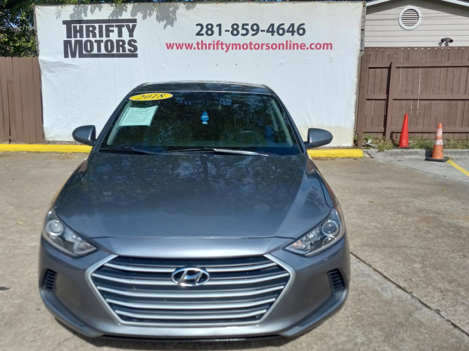 2018 Gray Hyundai Elantra Limited (5NPD84LF6JH) with an 1.8L L4 DOHC 16V engine, 6A transmission, located at 16710 Clay Rd., Houston, TX, 77084, (281) 859-7900, 29.834864, -95.656166 - Low Down. Low Payments. - Photo #1