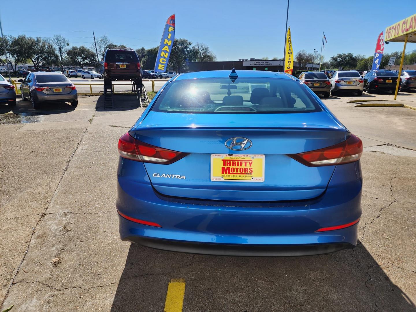 2017 Blue Hyundai Elantra Limited (5NPD84LF2HH) with an 1.8L L4 DOHC 16V engine, 6A transmission, located at 16710 Clay Rd., Houston, TX, 77084, (281) 859-7900, 29.834864, -95.656166 - Photo#5