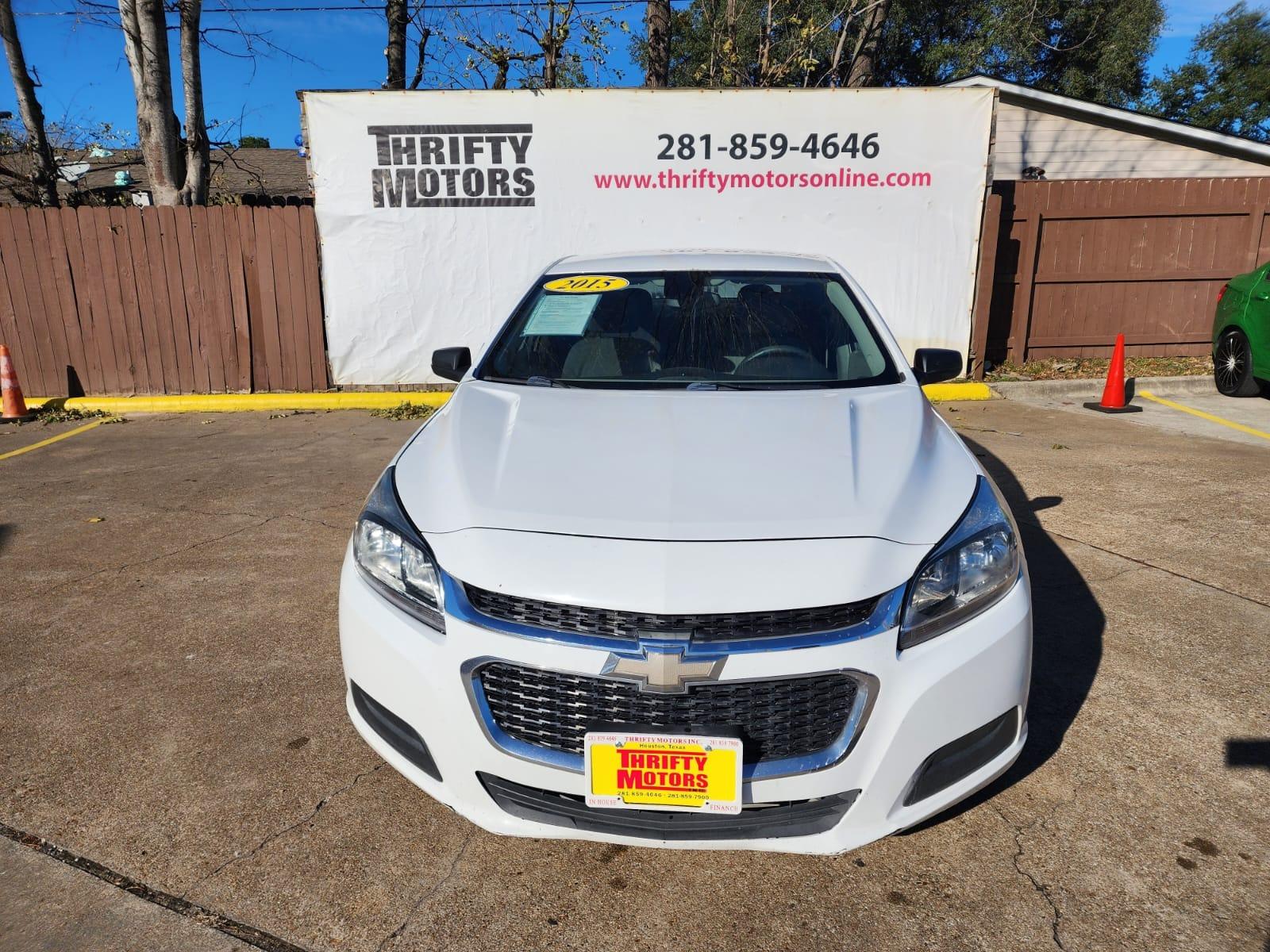 2015 White Chevrolet Malibu LS Fleet (1G11A5SL7FF) with an 2.5L L4 DOHC 16V engine, 6-Speed Automatic transmission, located at 16710 Clay Rd., Houston, TX, 77084, (281) 859-7900, 29.834864, -95.656166 - Low Down. Low Payments. - Photo #1