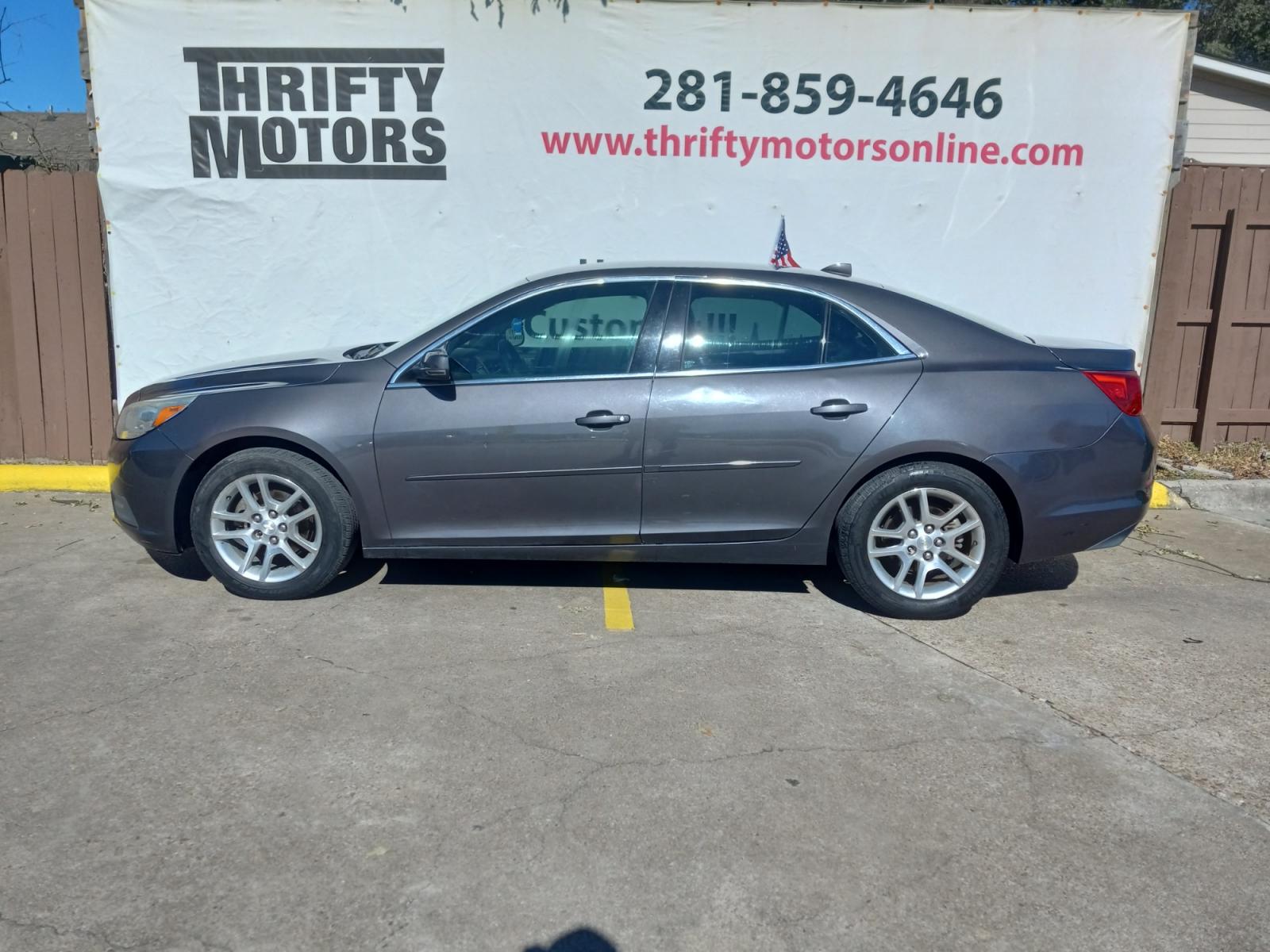 2013 Gray Chevrolet Malibu 1LT (1G11C5SA1DF) with an 2.5L L4 DOHC 16V engine, 6-Speed Automatic transmission, located at 16710 Clay Rd., Houston, TX, 77084, (281) 859-7900, 29.834864, -95.656166 - Low Down. Low Payments. - Photo #0