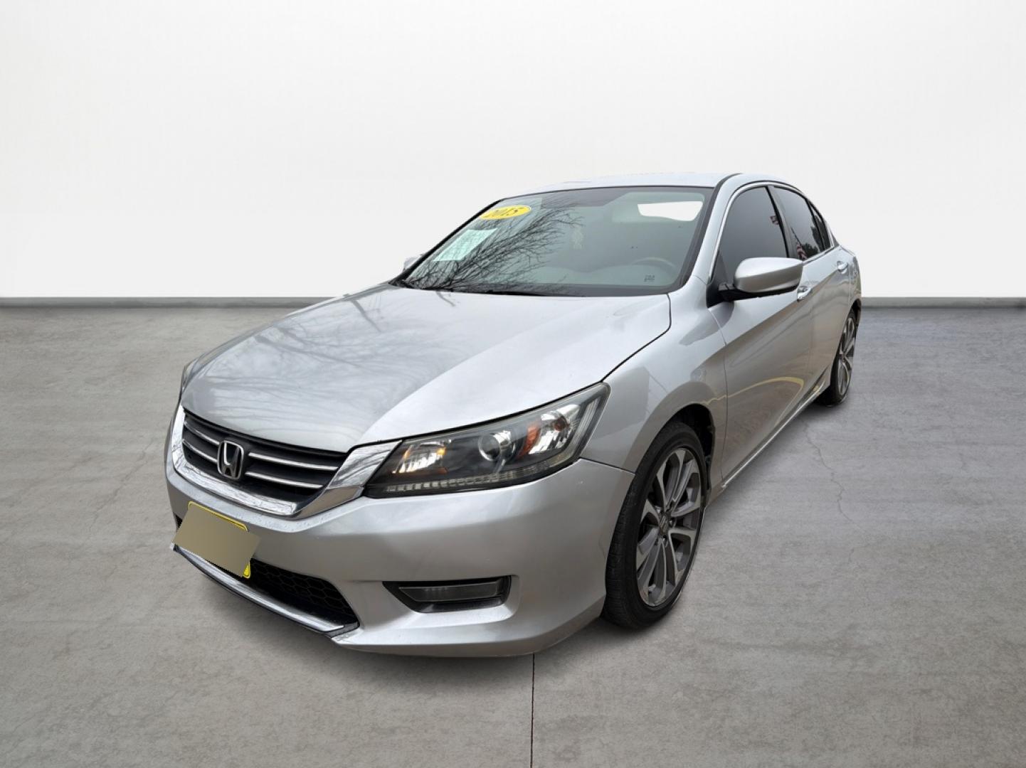 2015 Silver Honda Accord Sport Sedan CVT (1HGCR2F50FA) with an 2.4L L4 DOHC 16V engine, Continuously Variable Transmission transmission, located at 16710 Clay Rd., Houston, TX, 77084, (281) 859-7900, 29.834864, -95.656166 - Low Down. Low Payments. - Photo#0