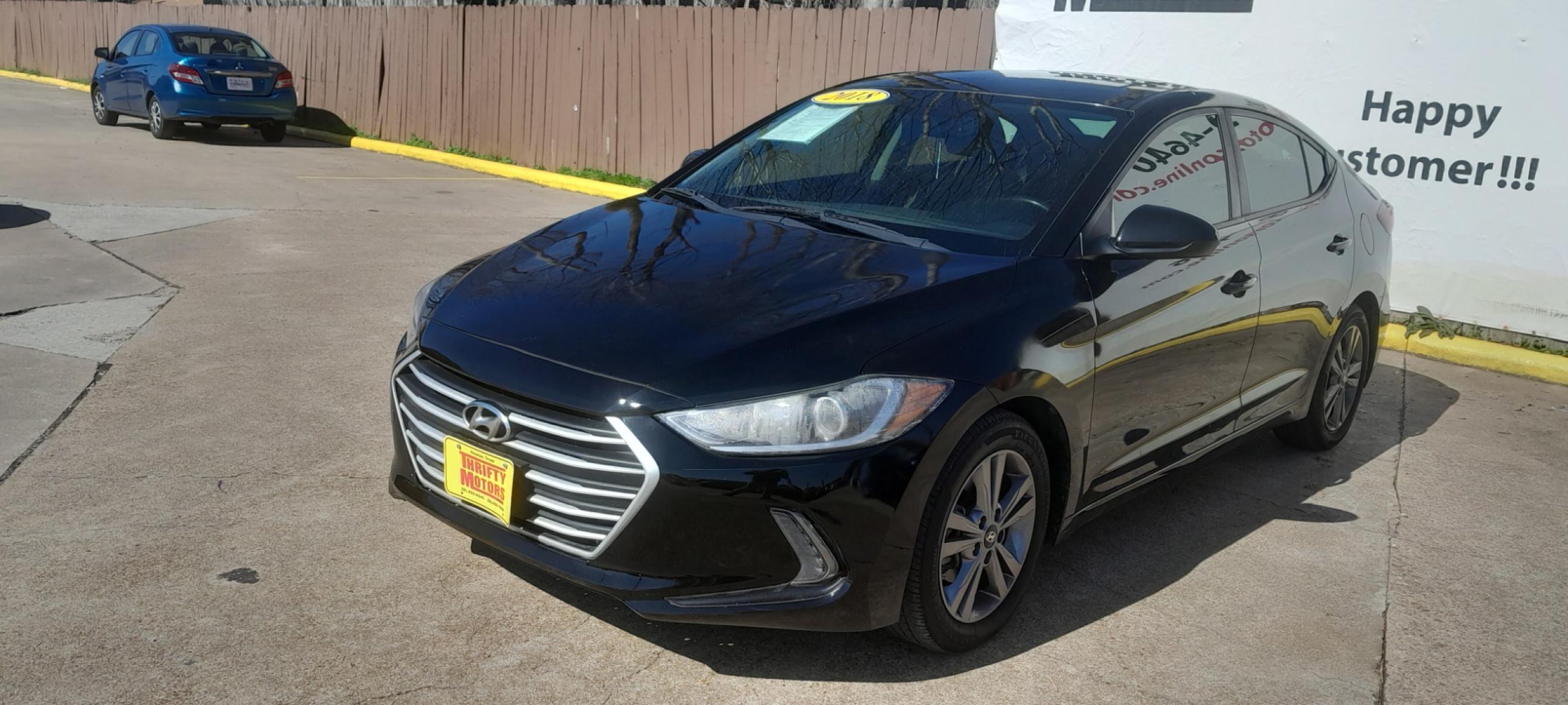 2018 Black Hyundai Elantra Limited (KMHD84LF3JU) with an 1.8L L4 DOHC 16V engine, 6A transmission, located at 16710 Clay Rd., Houston, TX, 77084, (281) 859-7900, 29.834864, -95.656166 - Low Down. Low Payments. - Photo #2