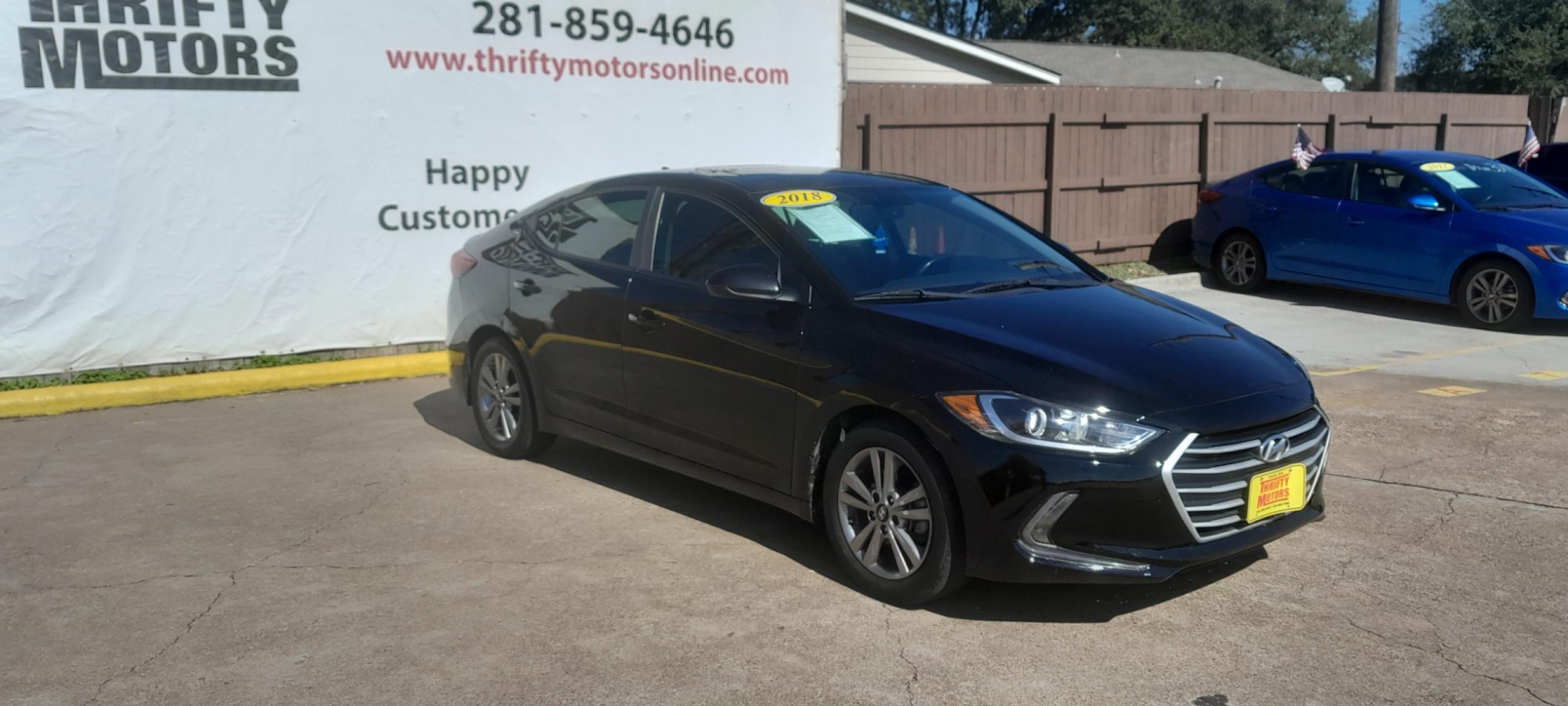 2018 Black Hyundai Elantra Limited (KMHD84LF3JU) with an 1.8L L4 DOHC 16V engine, 6A transmission, located at 16710 Clay Rd., Houston, TX, 77084, (281) 859-7900, 29.834864, -95.656166 - Low Down. Low Payments. - Photo #3