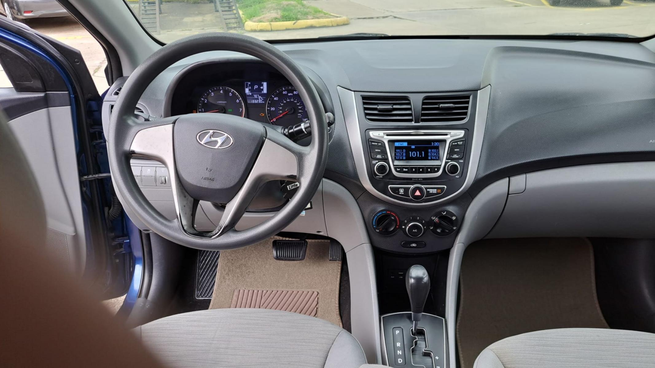 2016 Blue Hyundai Accent SE 4-Door 6A (KMHCT4AE8GU) with an 1.6L L4 DOHC 16V engine, 6A transmission, located at 16710 Clay Rd., Houston, TX, 77084, (281) 859-7900, 29.834864, -95.656166 - Photo #8
