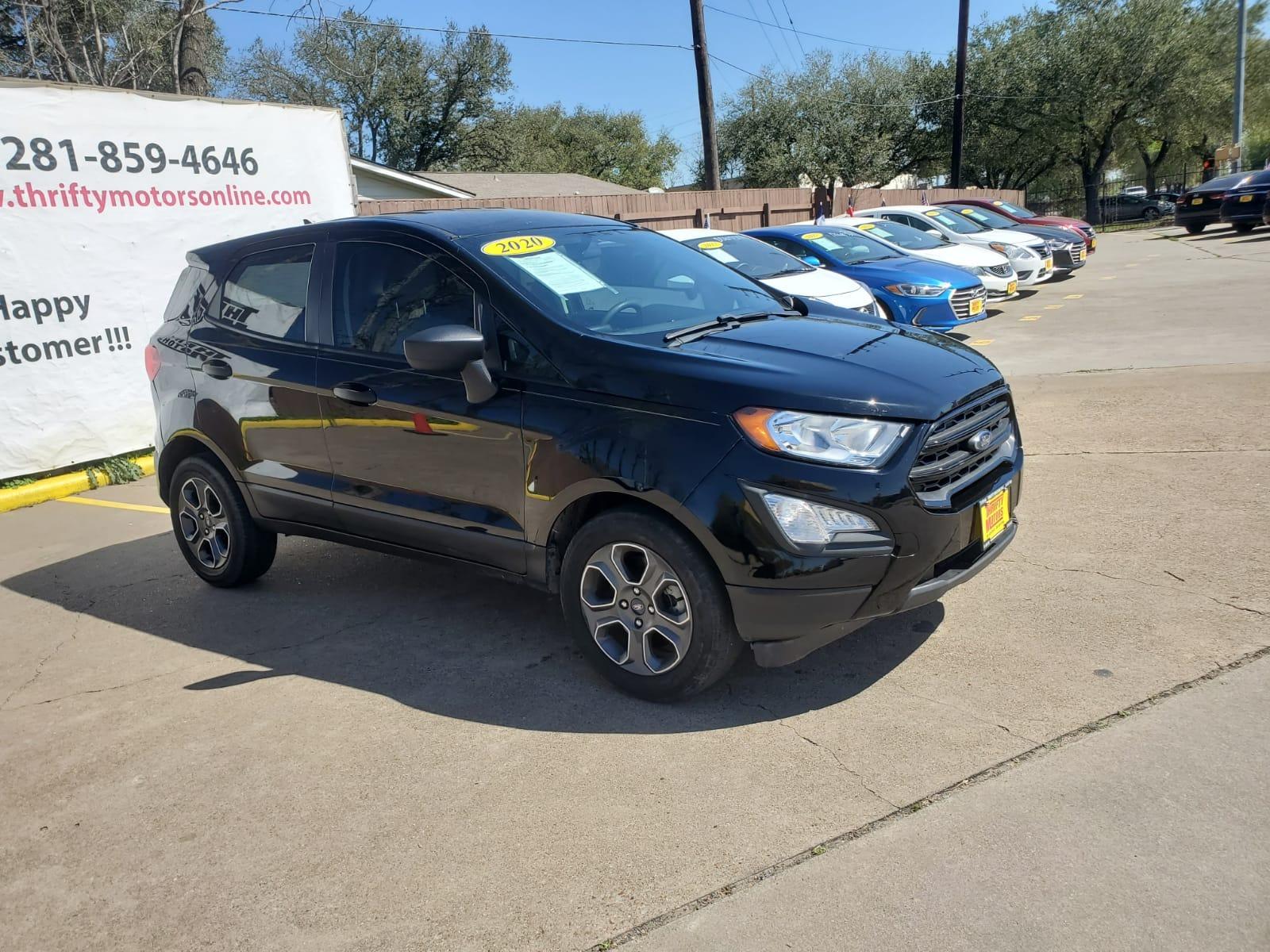 2020 Black Ford EcoSport S (MAJ3S2FE4LC) with an 1.0L L3 engine, 6A transmission, located at 16710 Clay Rd., Houston, TX, 77084, (281) 859-7900, 29.834864, -95.656166 - Low Down. Low Payments. - Photo #2