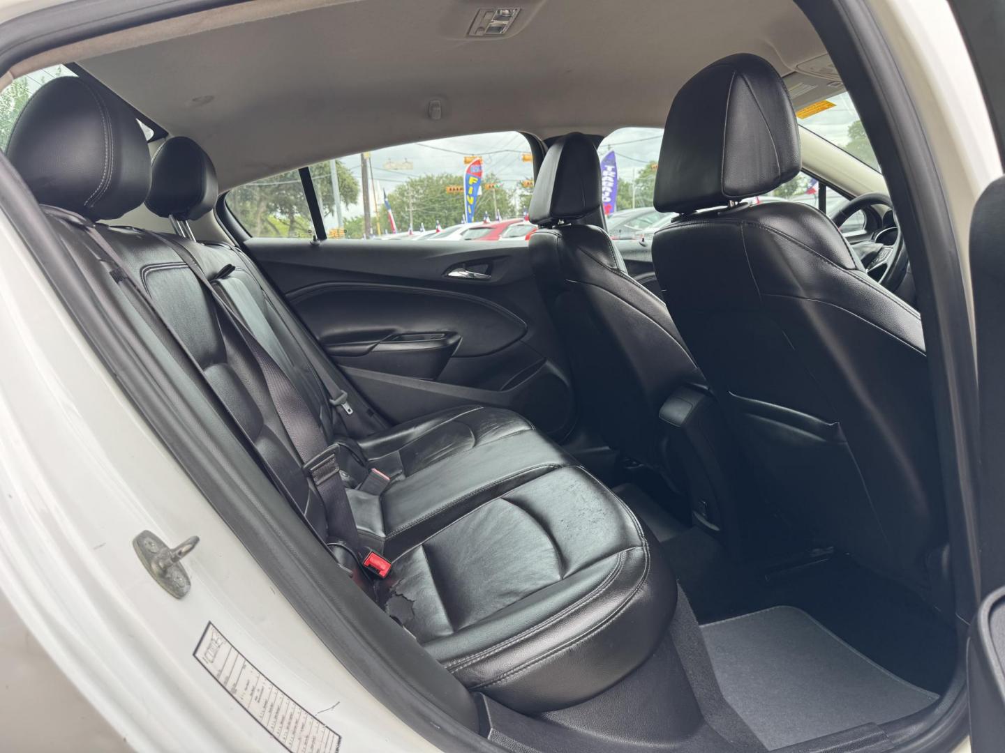 2017 White /black Chevrolet Cruze (1G1BF5SM9H7) , located at 16710 Clay Rd., Houston, TX, 77084, (281) 859-7900, 29.834864, -95.656166 - Photo#2