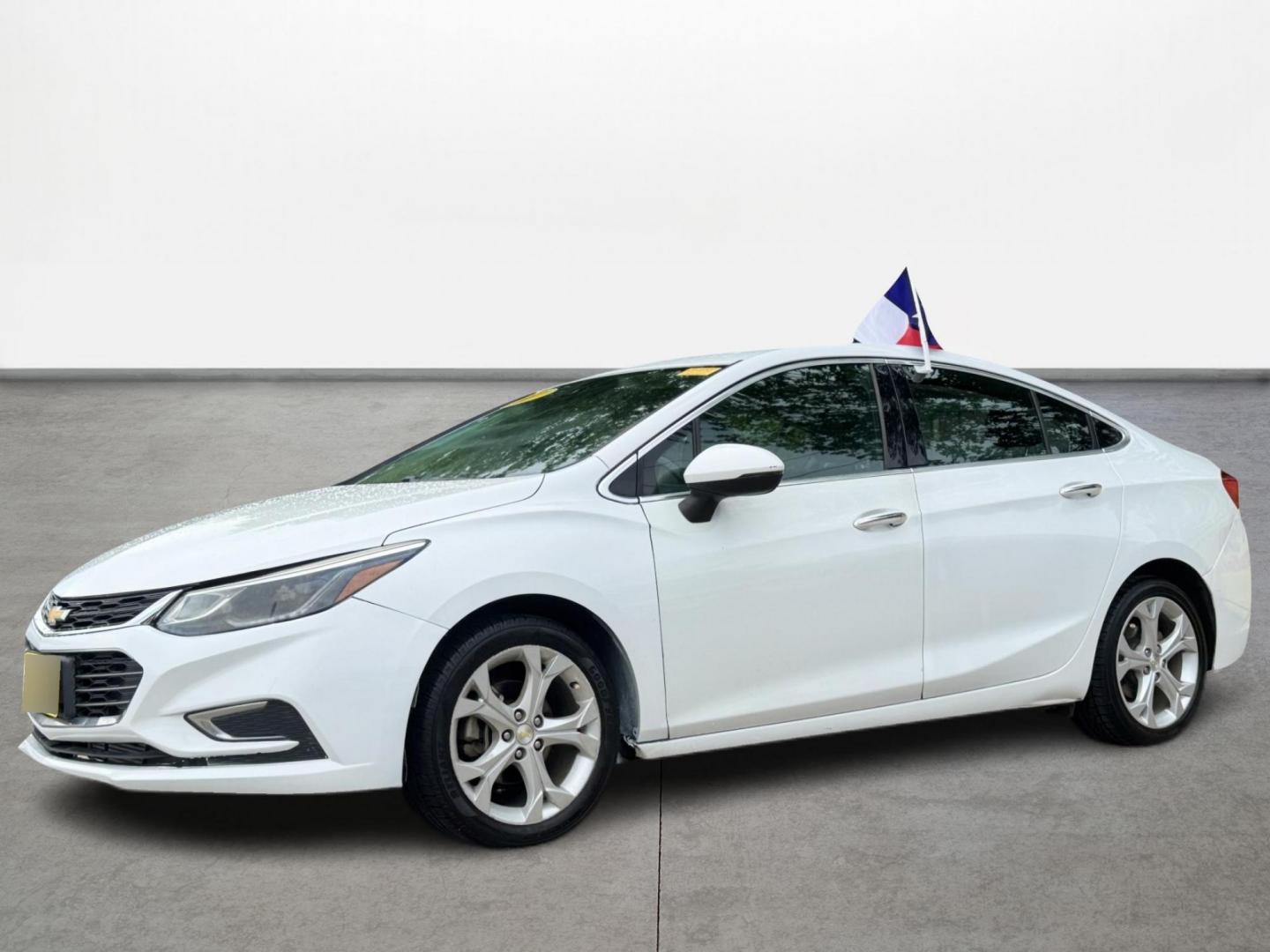 2017 White /black Chevrolet Cruze (1G1BF5SM9H7) , located at 16710 Clay Rd., Houston, TX, 77084, (281) 859-7900, 29.834864, -95.656166 - Photo#0