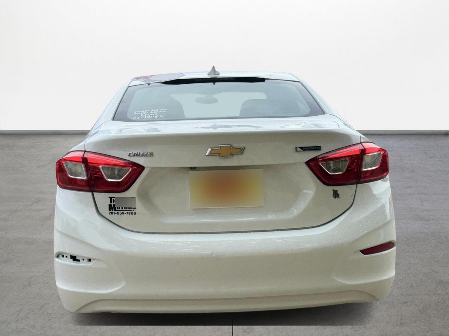 2017 White /black Chevrolet Cruze (1G1BF5SM9H7) , located at 16710 Clay Rd., Houston, TX, 77084, (281) 859-7900, 29.834864, -95.656166 - Photo#5