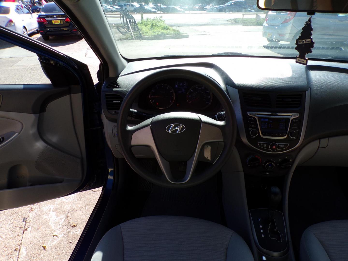 2017 Blue /Gray Hyundai Accent SE 4-Door 6M (KMHCT4AE1HU) with an 1.6L L4 DOHC 16V engine, Automatic 6-Speed transmission, located at 16710 Clay Rd., Houston, TX, 77084, (281) 859-7900, 29.834864, -95.656166 - Photo#13