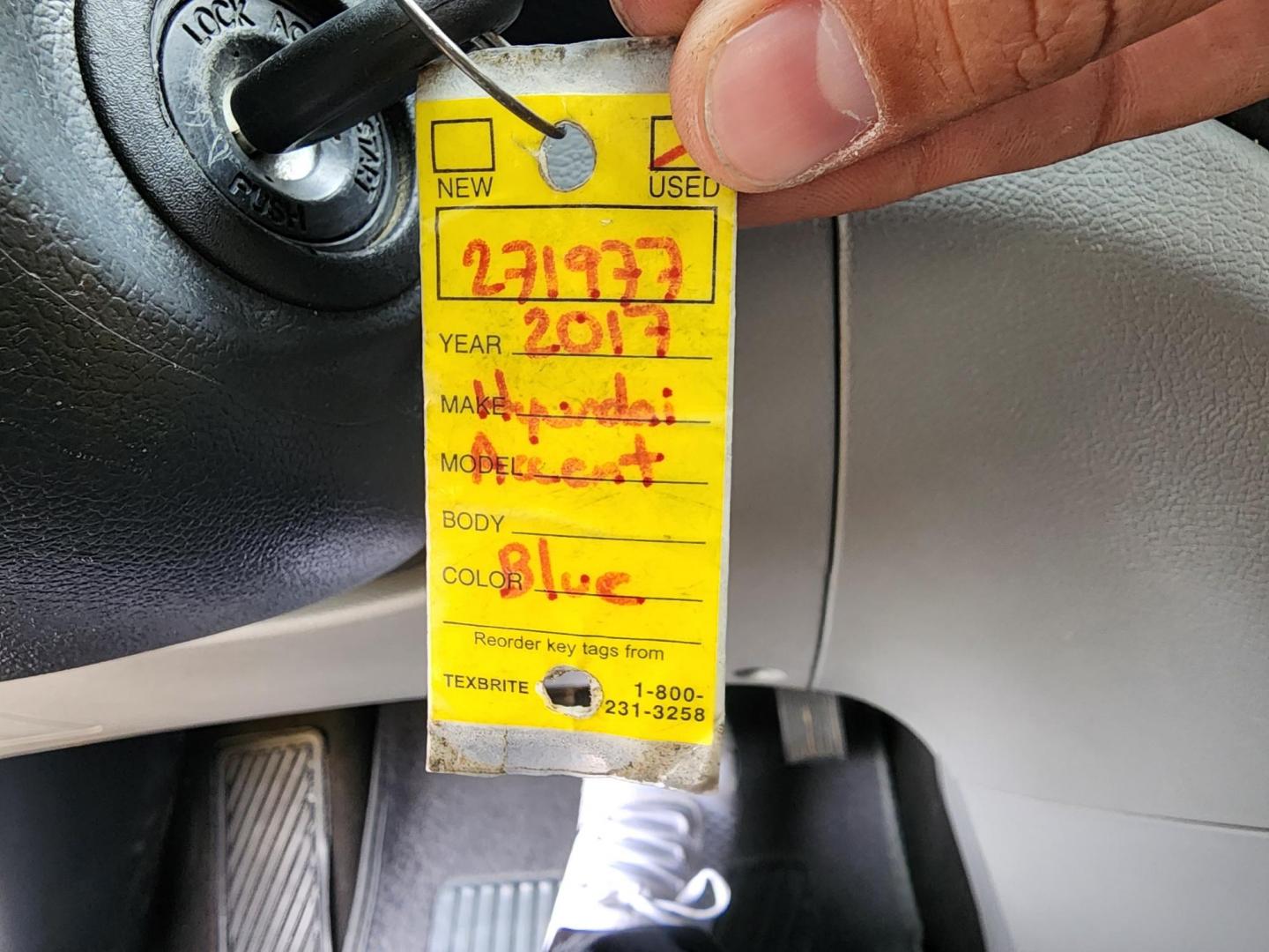 2017 Blue /Gray Hyundai Accent SE 4-Door 6M (KMHCT4AE1HU) with an 1.6L L4 DOHC 16V engine, Automatic 6-Speed transmission, located at 16710 Clay Rd., Houston, TX, 77084, (281) 859-7900, 29.834864, -95.656166 - Photo#20