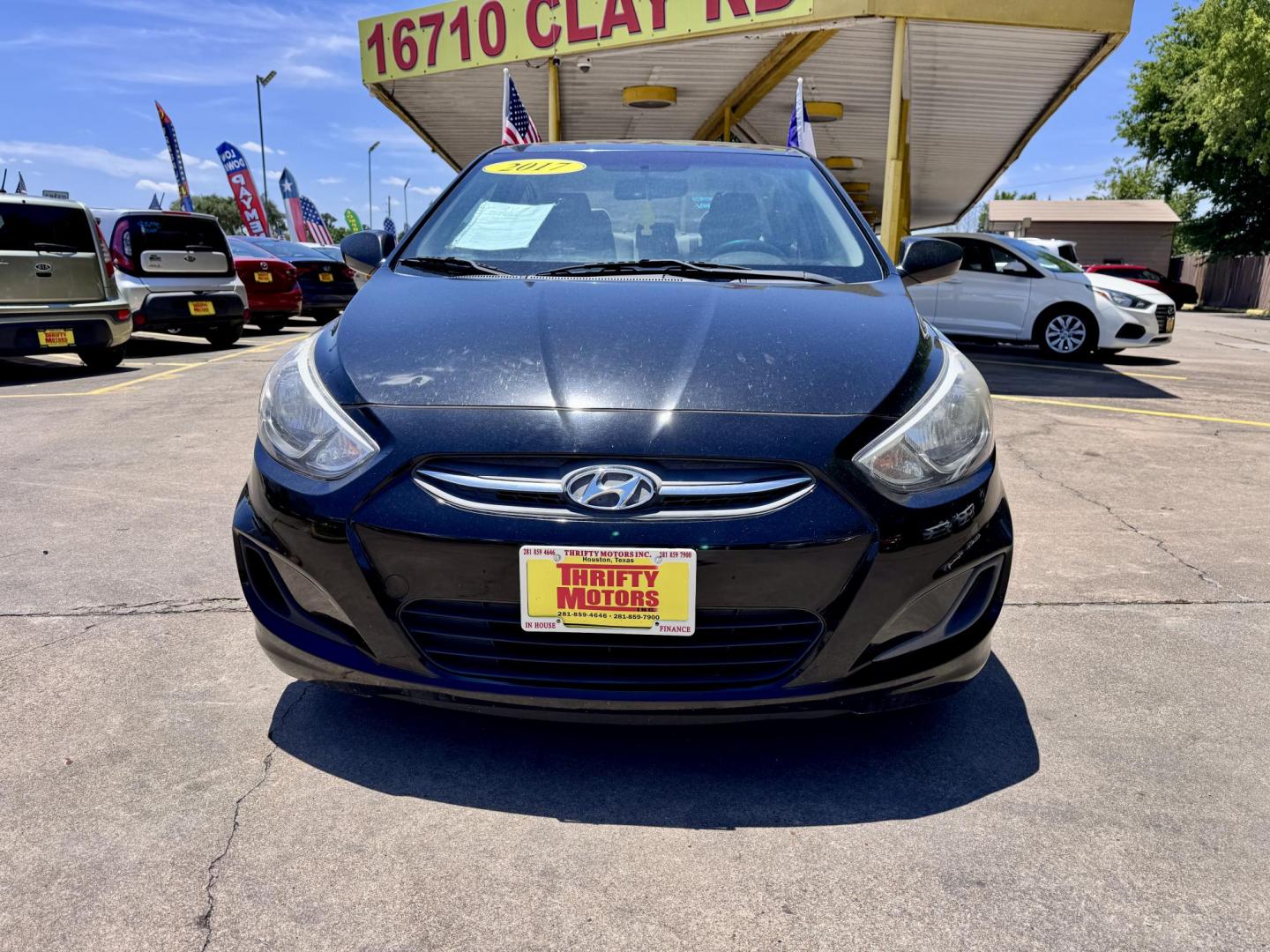 2017 Black /Gray Hyundai Accent (KMHCT4AE8HU) , Automatic 6-Speed transmission, located at 16710 Clay Rd., Houston, TX, 77084, (281) 859-7900, 29.834864, -95.656166 - Photo#7